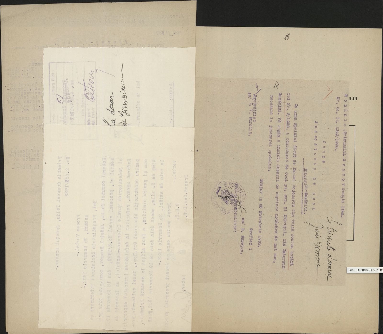Fila 20 din dosarul C.II 2342/1932
