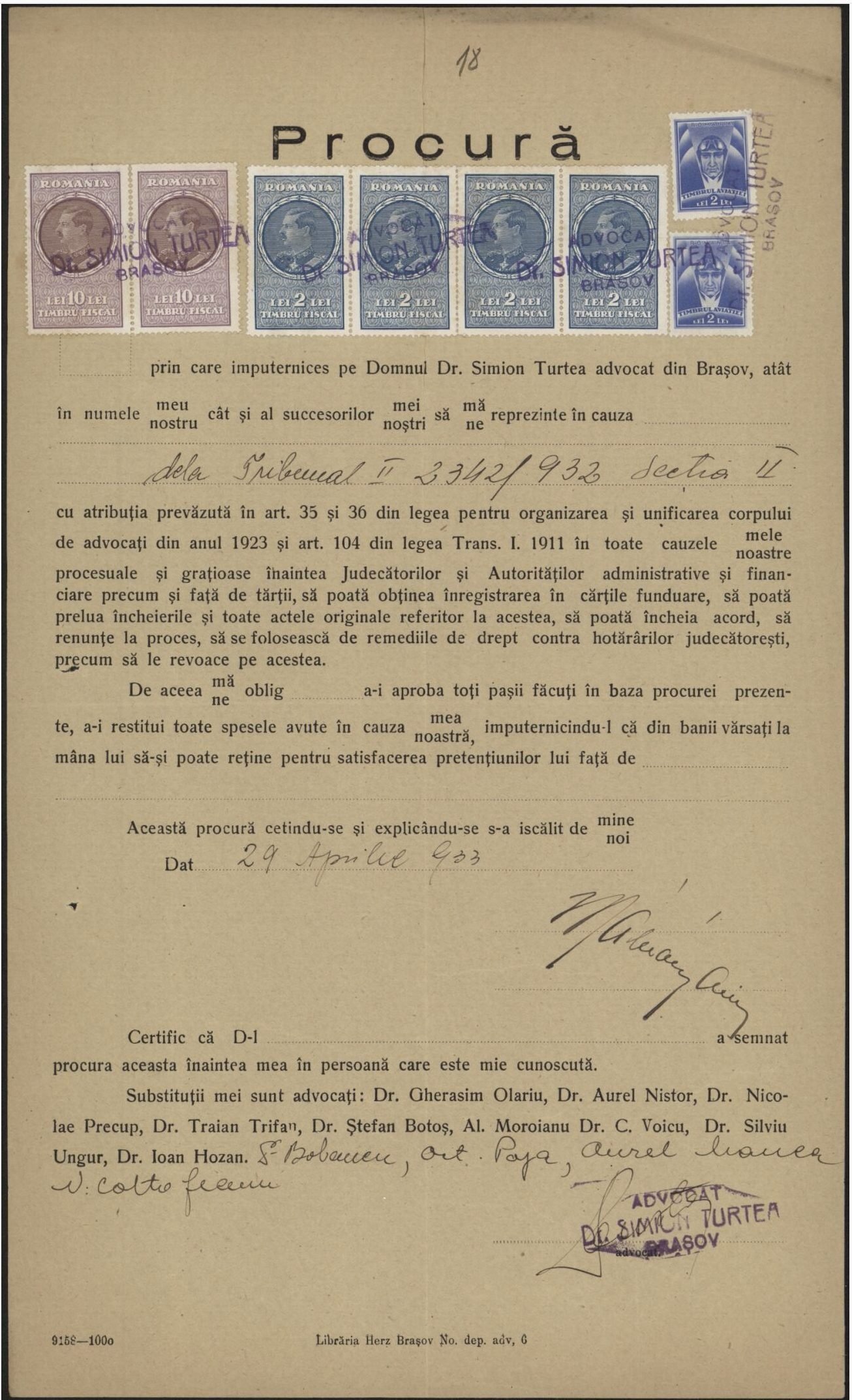 Fila 25 din dosarul C.II 2342/1932