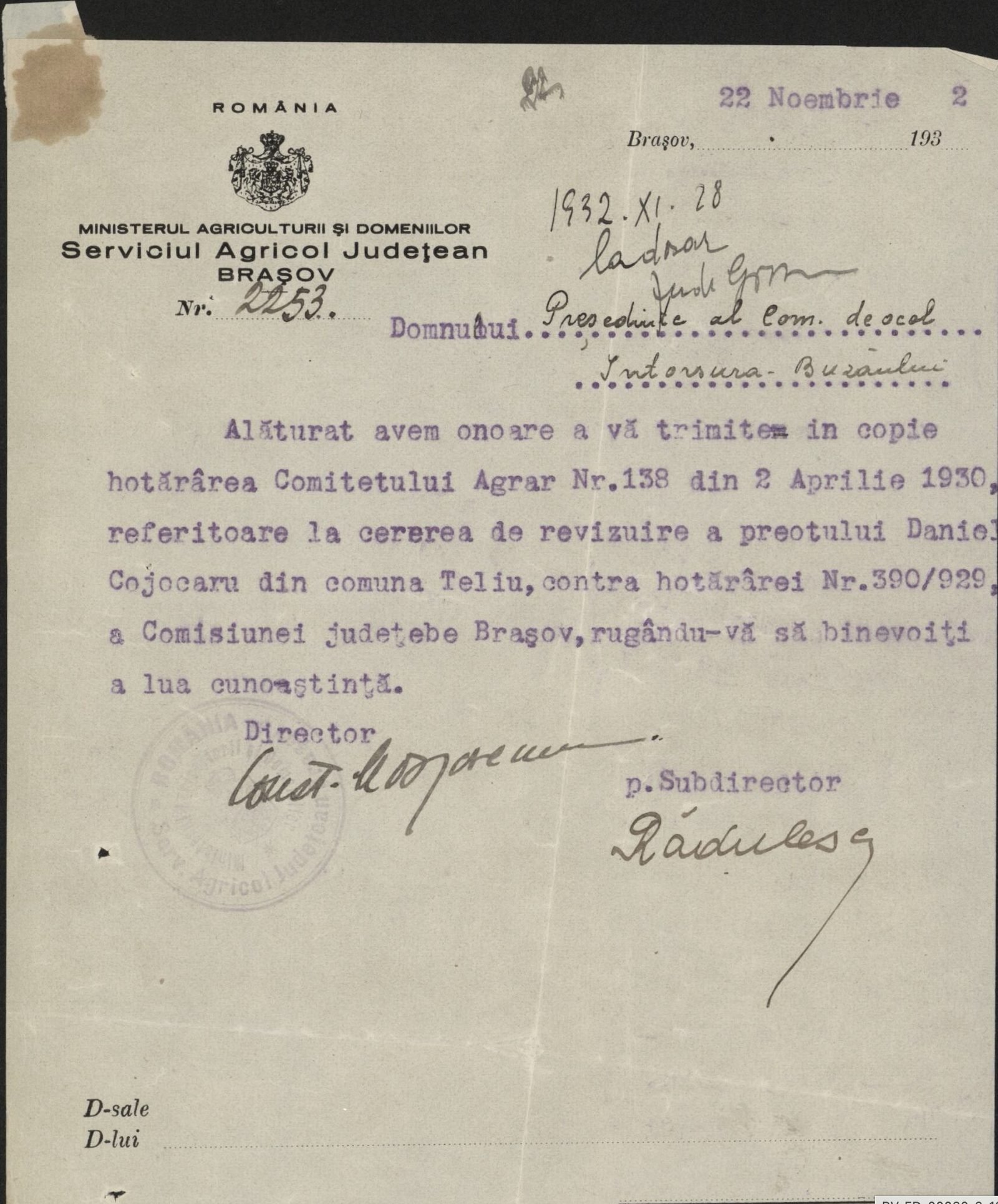Fila 30 din dosarul C.II 2342/1932