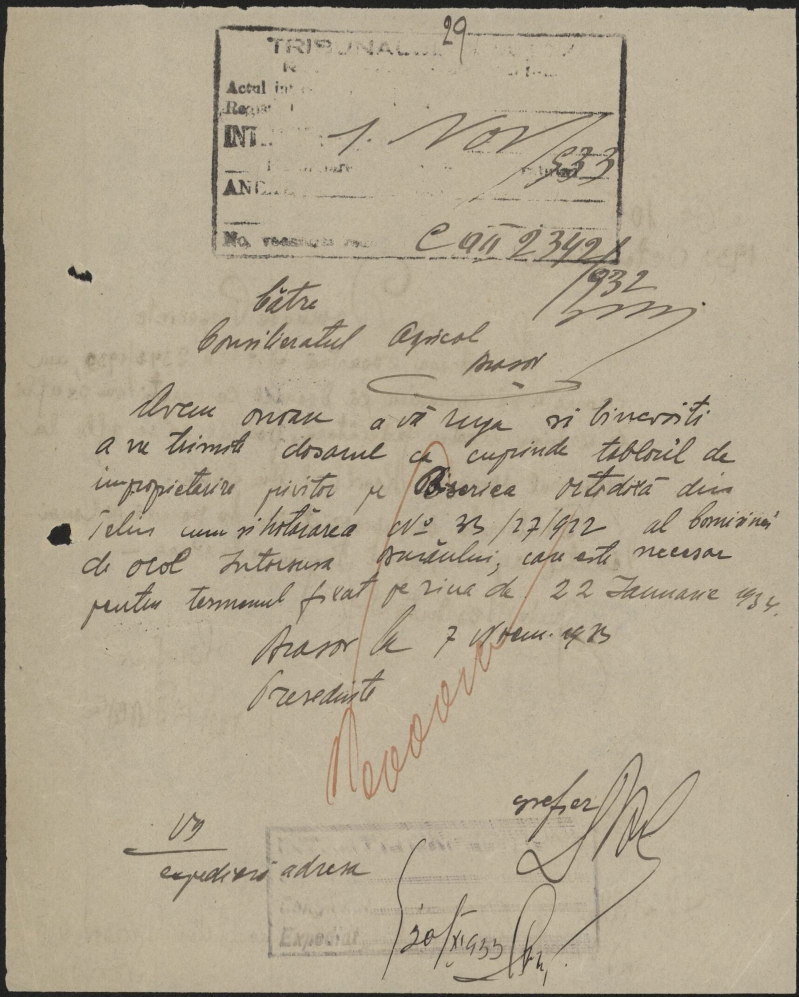 Fila 39 din dosarul C.II 2342/1932